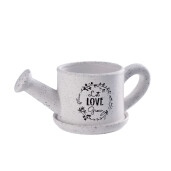 Ghiveci flori ceramica alba neagra Stropitoare Love 33 x 16 x 13 cm