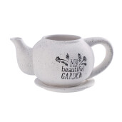 Ghiveci flori ceramica alba neagra Ceainic 31 x 19 x 13 cm
