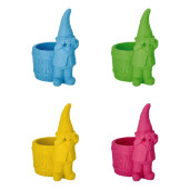 Set 4 ghivece flori ciment multicolor Gnomi 20 x 13,5 x 23 cm