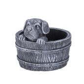 Ghiveci flori ciment negru Catelusi 18,5 x 15 cm