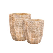 Set 2 ghivece flori ciment maro 25,5 x 29,5, 30 x 35 cm