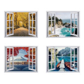 Set 4 tablouri decorative olegrafie pe panza Peisaje 70 x 50 cm