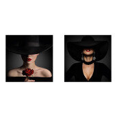 Set 2 tablouri decorative olegrafie pe panza Women 60 x 60 cm