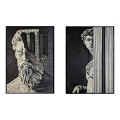 Set 2 tablouri decorative olegrafie pe panza Man 50 x 70 cm