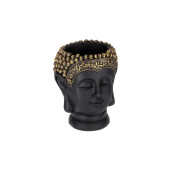 Decoratiune Buddha polirasina neagra aurie 13 x 16 cm