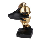 Figurina Barbat polirasina aurie neagra 19 x 15 x 30 cm