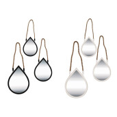 Set 6 oglinzi perete rama plastic alb negru 15 x 2 x 20 cm, 16,5 x 2 x 22,5 cm, 20,5 x 2 x 27,5 cm