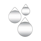 Set 3 oglinzi perete rama fier negru 20 cm, 30 cm, 35 cm