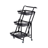 Carucior servire fier negru 44 x 30 x 95 cm