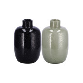 Set 2 vaze flori sticla neagra gri  12 x 19 cm