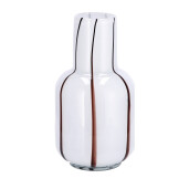 Vaza flori sticla alba maro 13 x 24 cm