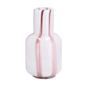 Vaza flori sticla alba rosie 13 x 24 cm