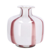 Vaza flori sticla alba rosie 20 x 21 cm