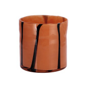 Vaza flori sticla neagra maro 12 x 12 cm