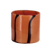 Vaza flori sticla neagra maro 15 x 15 cm