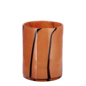 Vaza flori sticla maro neagra 15 x 20 cm