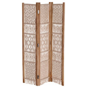 Paravan decorativ lemn bumbac maro 123 x 180 cm