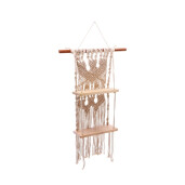 Raft perete bumbac lemn natur 25 x 12,5 x 63 cm