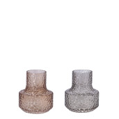 Set 2 vaze sticla ambra gri 16 x 18 cm
