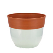 Ghiveci flori plastic gri deschis maro 37,5 x 30 cm
