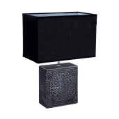 Veioza ceramica textil negru 33 x 18 x 48 cm