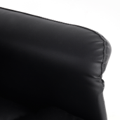 Scaun birou suport picioare piele ecologica neagra Rodik 66x64x106-116 cm
