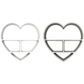 Set 2 etajere plastic alb gri Inimioara  51 x 8,5 x 51 cm