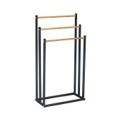 Suport prosoape fier negru bambus maro 44 x 22 x 85 cm