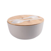 Bol pentru salata plastic, bambus 25 x 11 cm
