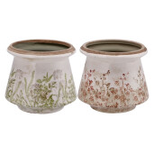Set 2 ghivece flori ceramica multicolora 18 x 15,5 cm