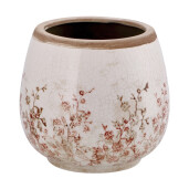 Ghiveci flori ceramica bej verde 19 x 17 cm