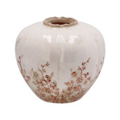Vaza flori ceramica bej maro 16,5 x 14,5 cm