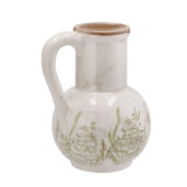 Vaza flori ceramica bej verde 19 x 16 x 23 cm