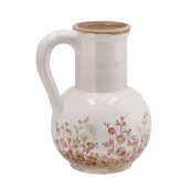 Vaza flori ceramica bej maro 19 x 16 x 23 cm