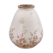 Vaza flori ceramica bej maro 17,5 x 21,5 cm