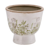 Ghiveci flori ceramica bej verde 17 x 15,5 cm