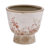 Ghiveci flori ceramica bej maro 17 x 15,5 cm