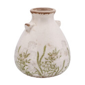 Vaza flori ceramica bej verde Salas 17 x 19,5 cm