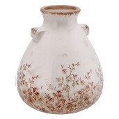 Vaza flori ceramica bej maro 21,5 x 25 cm