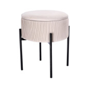 Set 3 tabureti cu spatiu depozitare, catifea multicolora, fier 36 x 44 cm