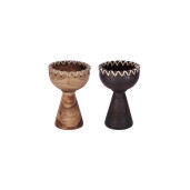 Set 2 vaze flori lemn maro 19,5 x 28 cm