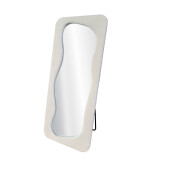 Oglinda pardoseala textil alb buclat 70 x 170 cm