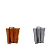 Set 2 vaze flori sticla maro gri 18 x 14 x 20 cm