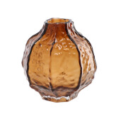 Vaza flori sticla maro 16,5 x 18 cm