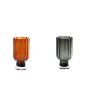 Set 2 vaze flori sticla maro gri petrol 13,5 x 26 cm