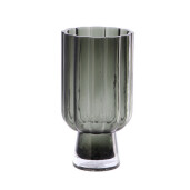 Vaza flori sticla gri petrol 13,5 x 26 cm