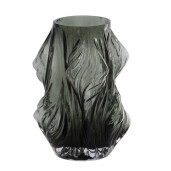 Vaza flori sticla gri petrol 18 x 25 cm