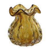 Vaza flori sticla maro ambra 21 x 23 cm