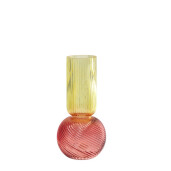 Vaza flori sticla rosie galbena 15 x 30 cm