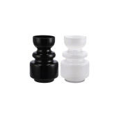 Set 2 vaze flori sticla alba neagra 20 x 30 cm